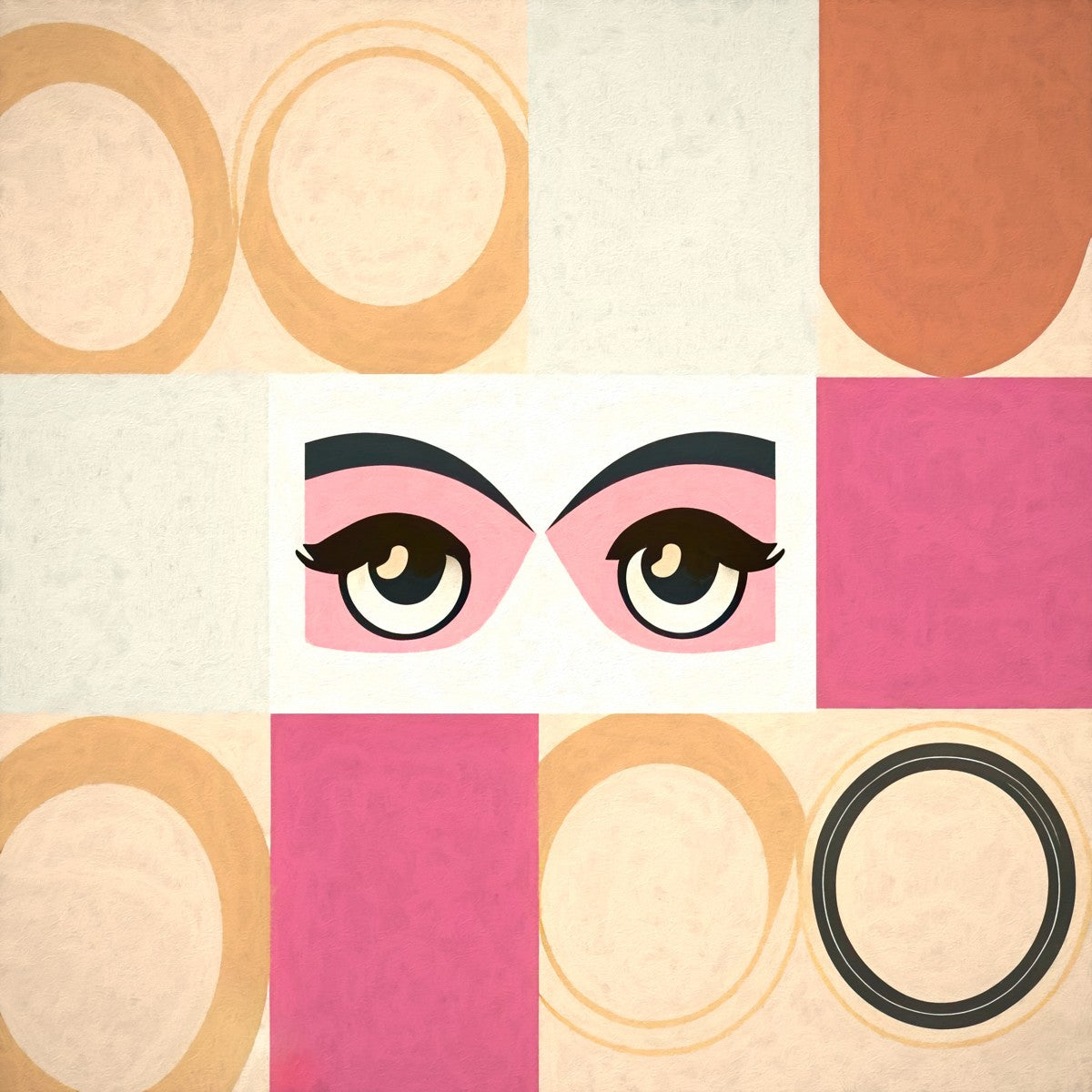 Whispers of Serenity: Where Eyes Meet Abstract Harmony