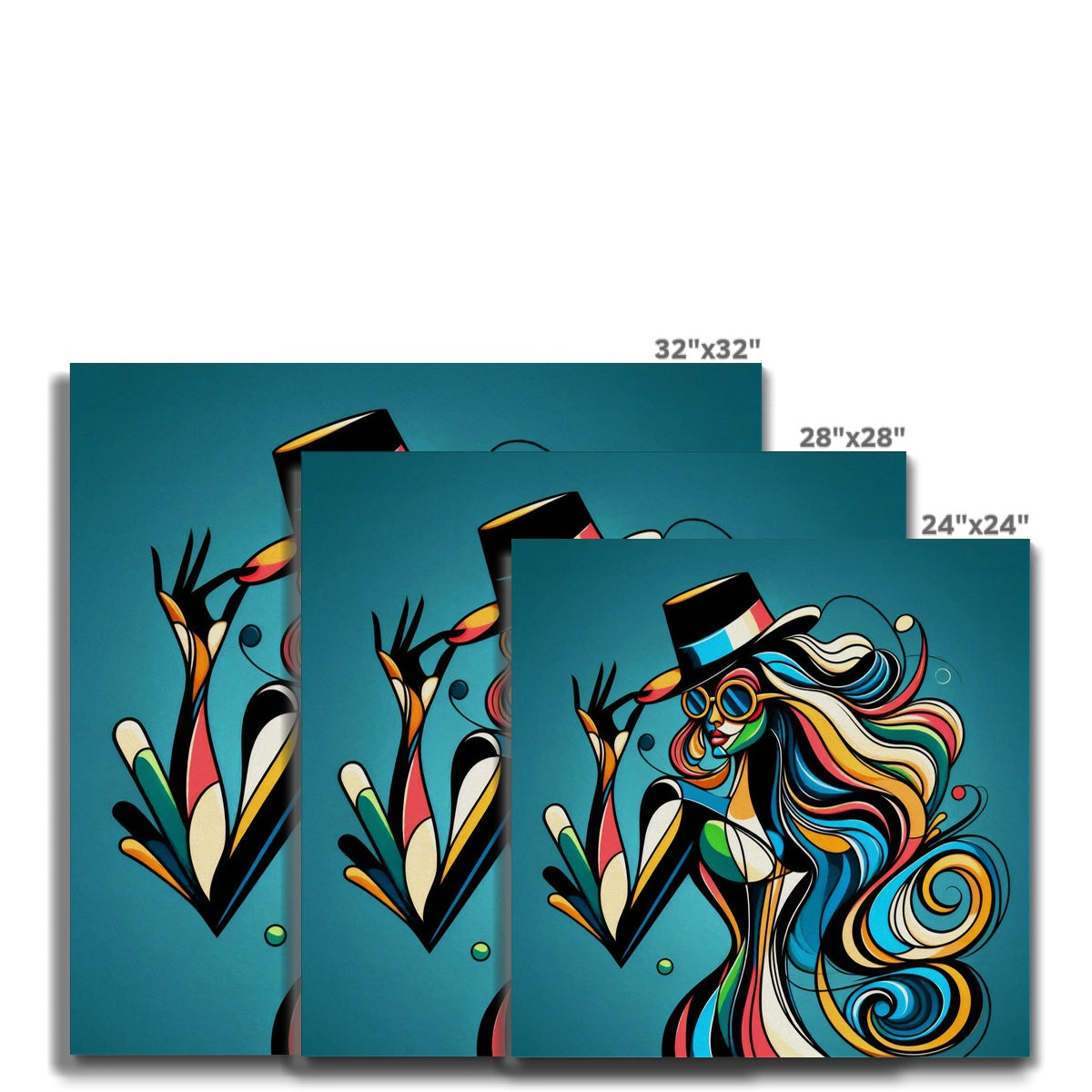 Viva La Diva: Where Confidence Meets Abstract Whirl Canvas