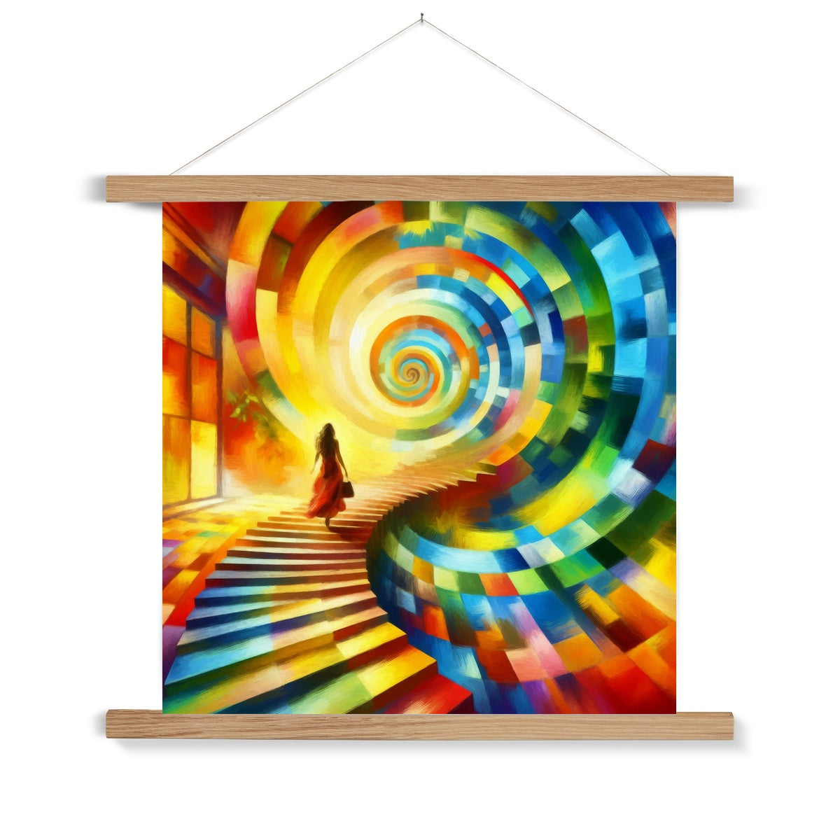 Spiral Staircase Fine Art Print with Hanger
