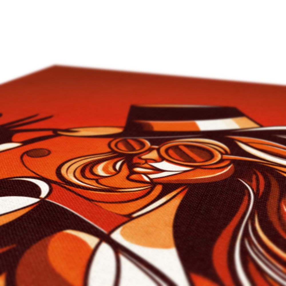 Viva La Diva: Where Confidence Dances in Shades of Oranges and Reds Canvas