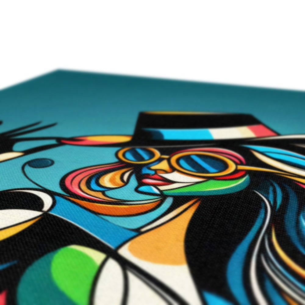 Viva La Diva: Where Confidence Meets Abstract Whirl Canvas