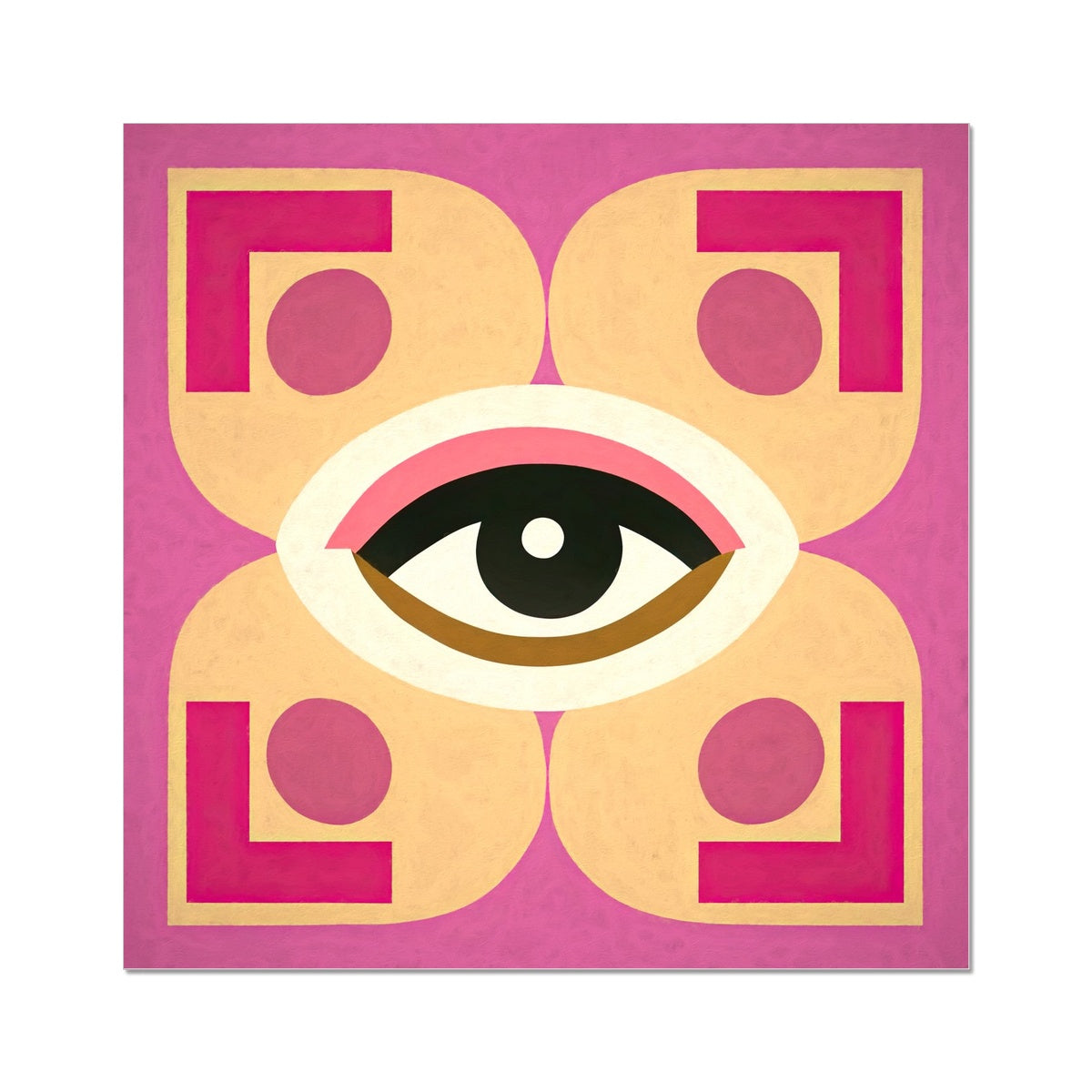 Eye of Harmony: Where Realism Meets Geometric Dreamscapes Wall Art Poster