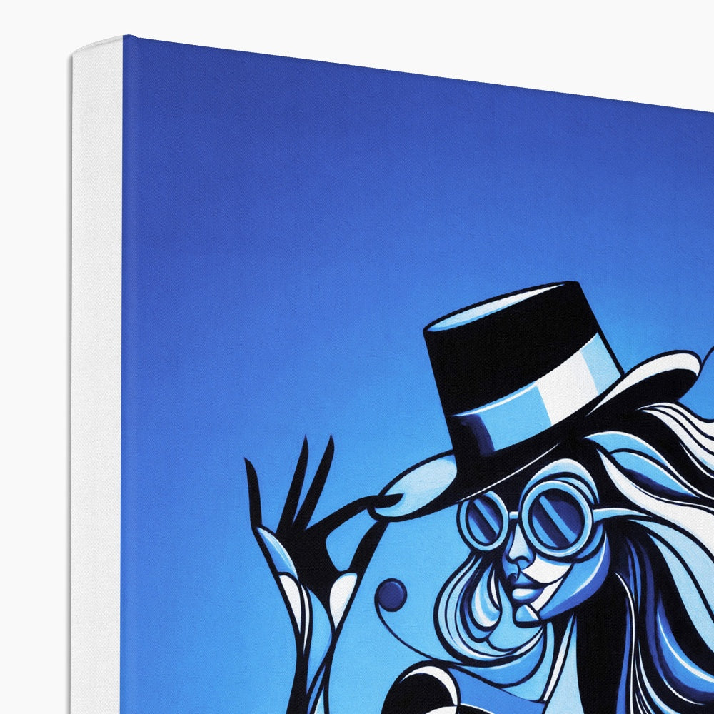 Viva La Diva: Where Moonlight Dances in Shades of Sapphire Eco Canvas