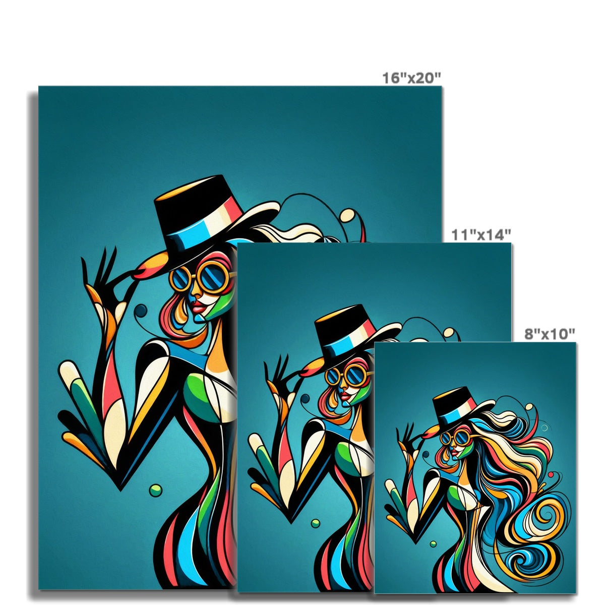 Viva La Diva: Where Confidence Meets Abstract Whirl Fine Art Print