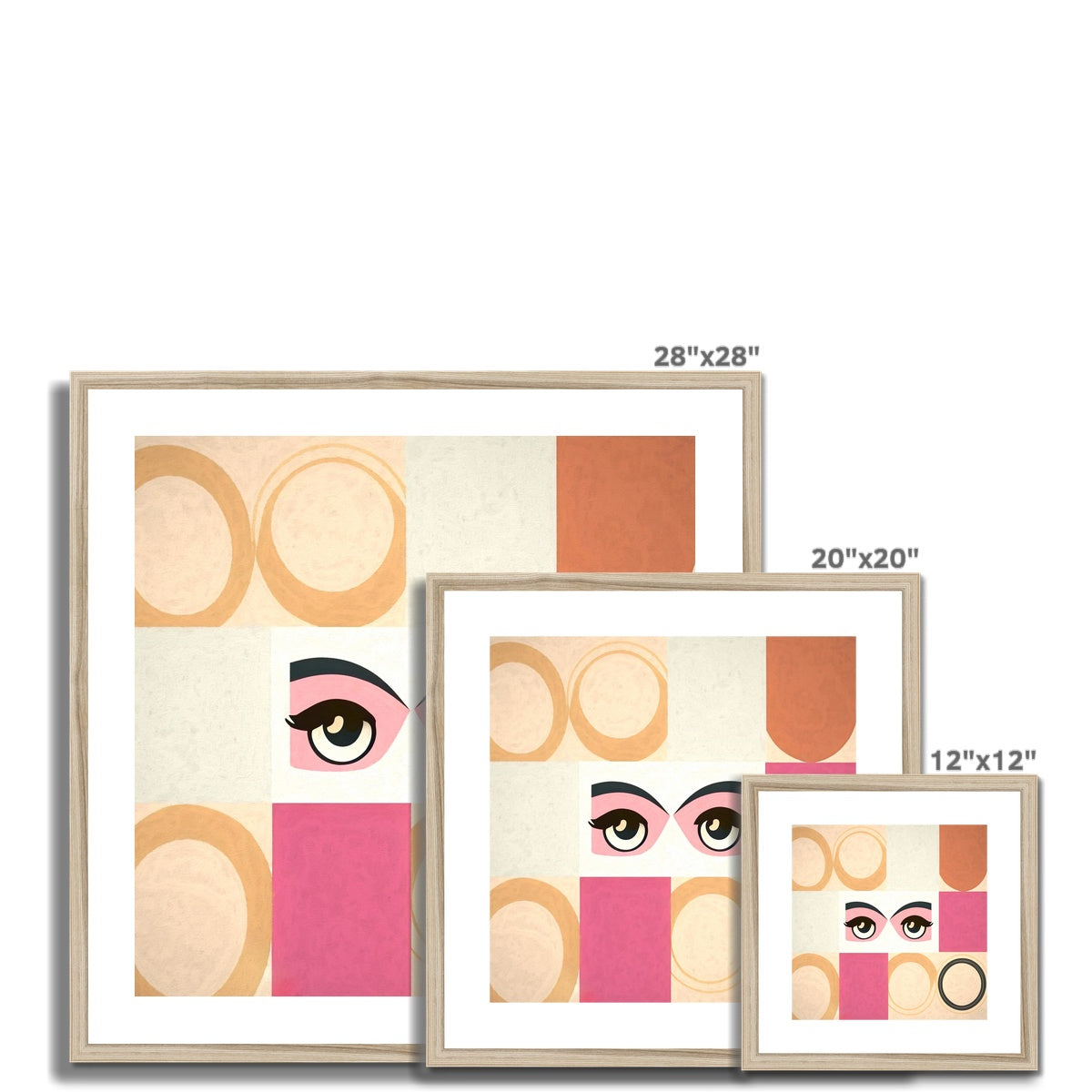 Whispers of Serenity: Where Eyes Meet Abstract Harmony Framed & Mounted Print