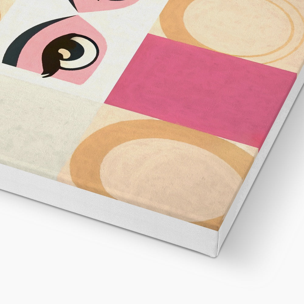 Whispers of Serenity: Where Eyes Meet Abstract Harmony Eco Canvas