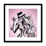 Viva La Diva: A Ballet of Blush and Boldness Against Rose-Colored Skies Framed & Mounted Print