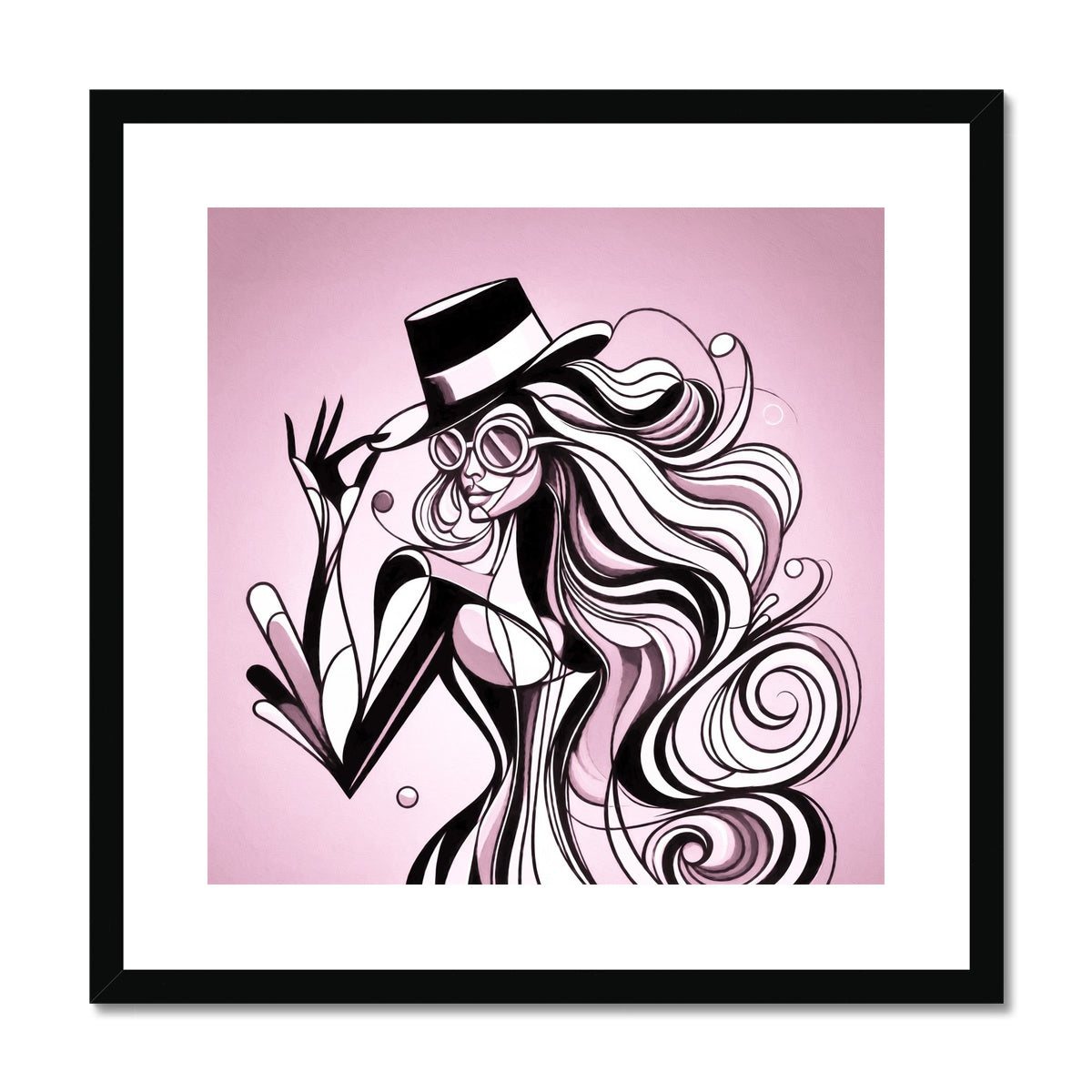 Viva La Diva: A Ballet of Blush and Boldness Against Rose-Colored Skies Framed & Mounted Print
