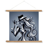 Viva La Diva: Where Shadows Dance in Shades of Silver Fine Art Print with Hanger
