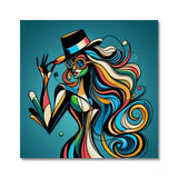 Viva La Diva: Where Confidence Meets Abstract Whirl Canvas