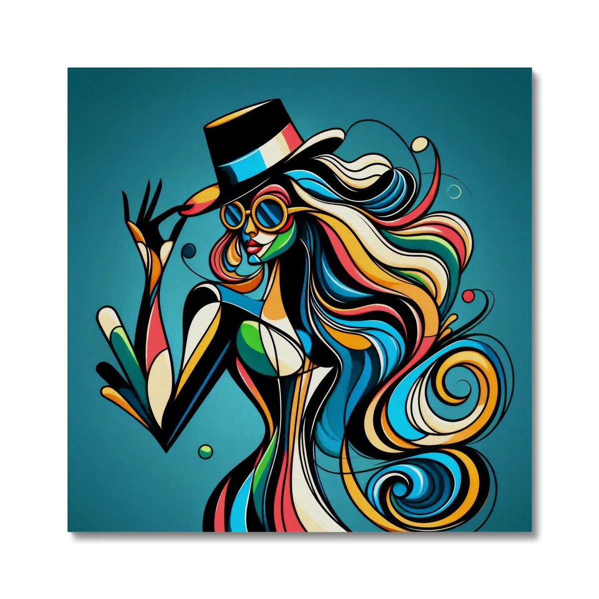 Viva La Diva: Where Confidence Meets Abstract Whirl Canvas