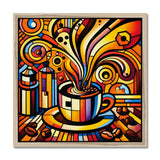 Caffeinated Cityscape Budget Framed Poster