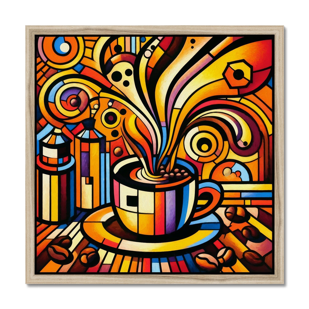 Caffeinated Cityscape Budget Framed Poster