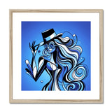 Viva La Diva: Where Moonlight Dances in Shades of Sapphire Framed & Mounted Print