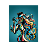 Viva La Diva: Where Confidence Meets Abstract Whirl Wall Art Poster