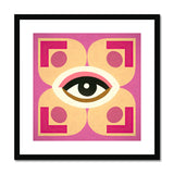 Eye of Harmony: Where Realism Meets Geometric Dreamscapes Framed & Mounted Print