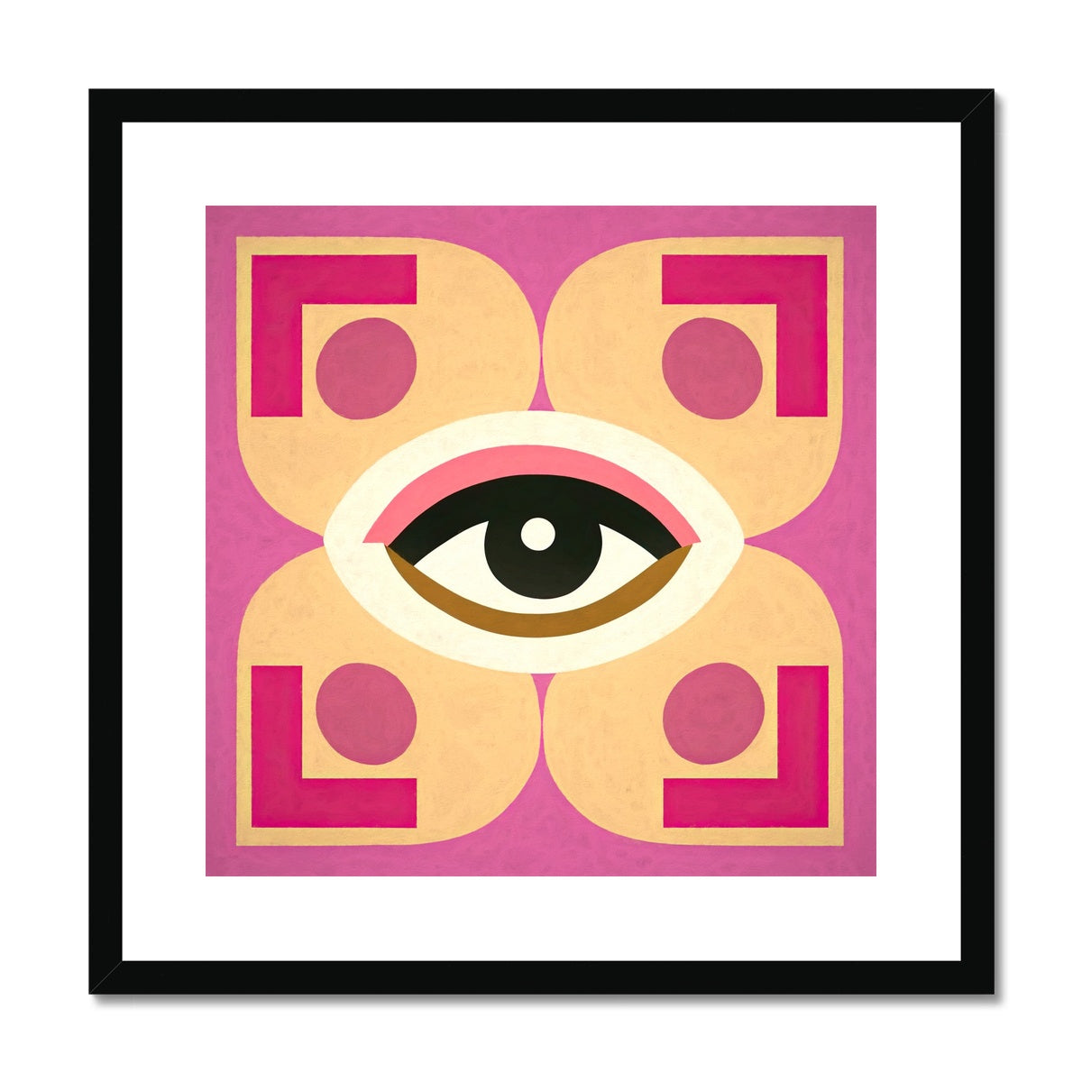 Eye of Harmony: Where Realism Meets Geometric Dreamscapes Framed & Mounted Print