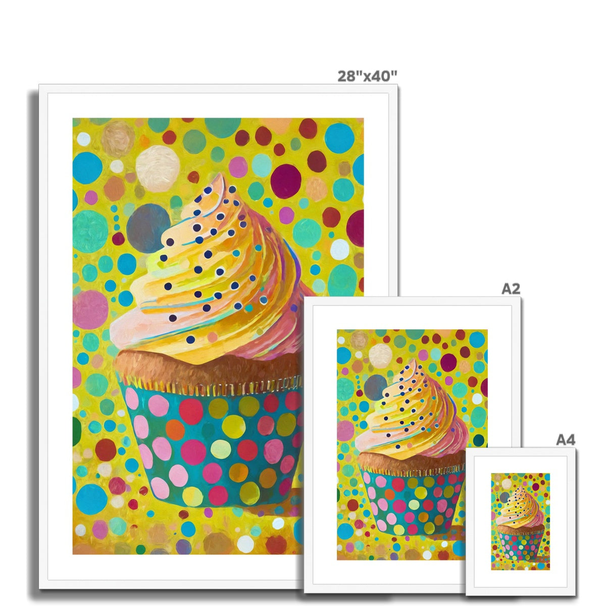 Whimsical Cupcake Delight Framed & Mounted Print