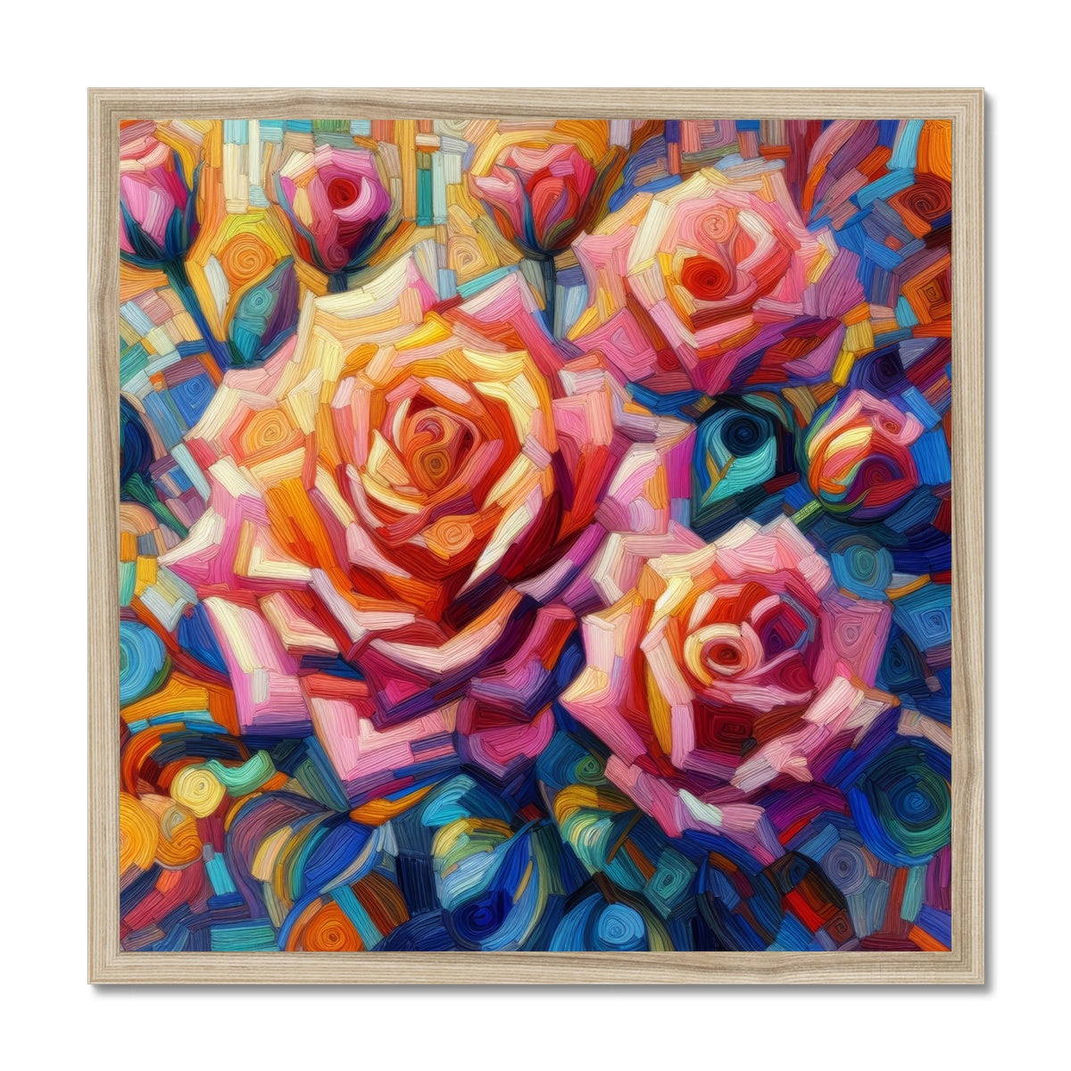 Roses Reimagined Budget Framed Poster