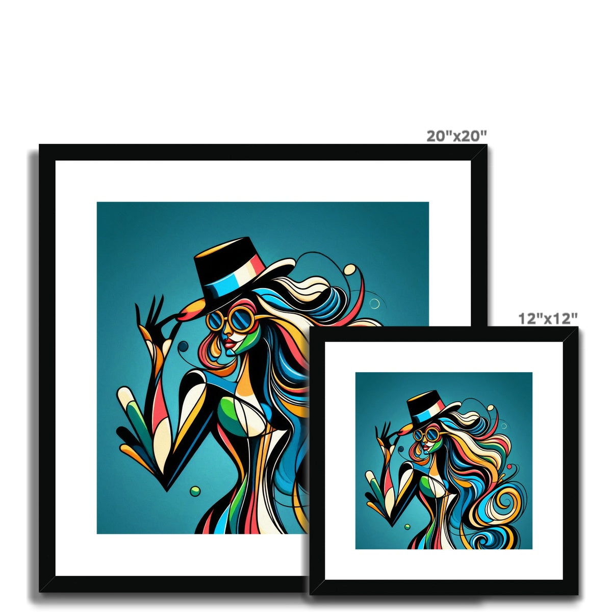 Viva La Diva: Where Confidence Meets Abstract Whirl Framed & Mounted Print