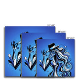 Viva La Diva: Where Moonlight Dances in Shades of Sapphire Canvas
