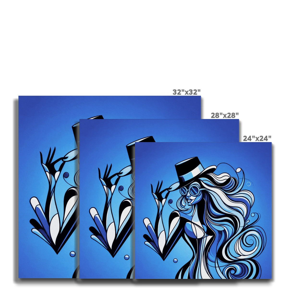 Viva La Diva: Where Moonlight Dances in Shades of Sapphire Canvas