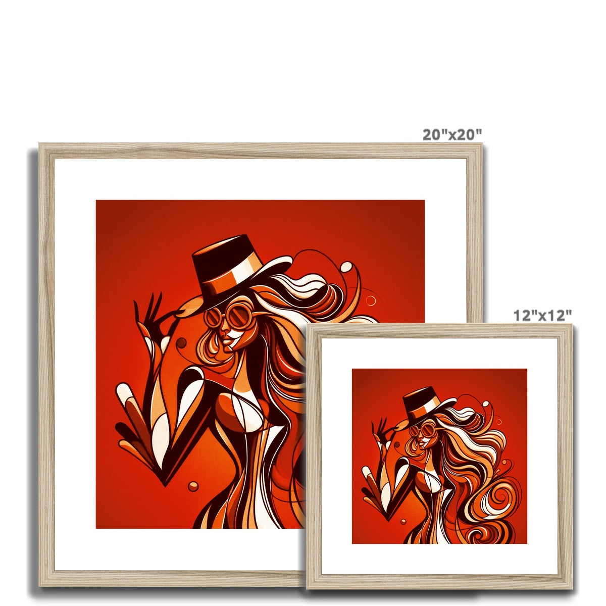 Viva La Diva: Where Confidence Dances in Shades of Oranges and Reds Framed & Mounted Print
