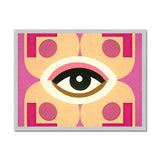 Eye of Harmony: Where Realism Meets Geometric Dreamscapes Antique Framed Print