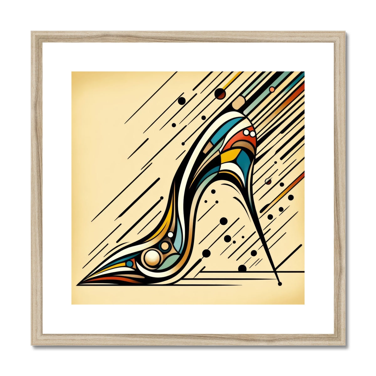 High Heel Havoc: A Moment Frozen in Time Framed & Mounted Print