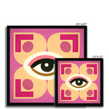 Eye of Harmony: Where Realism Meets Geometric Dreamscapes Budget Framed Poster