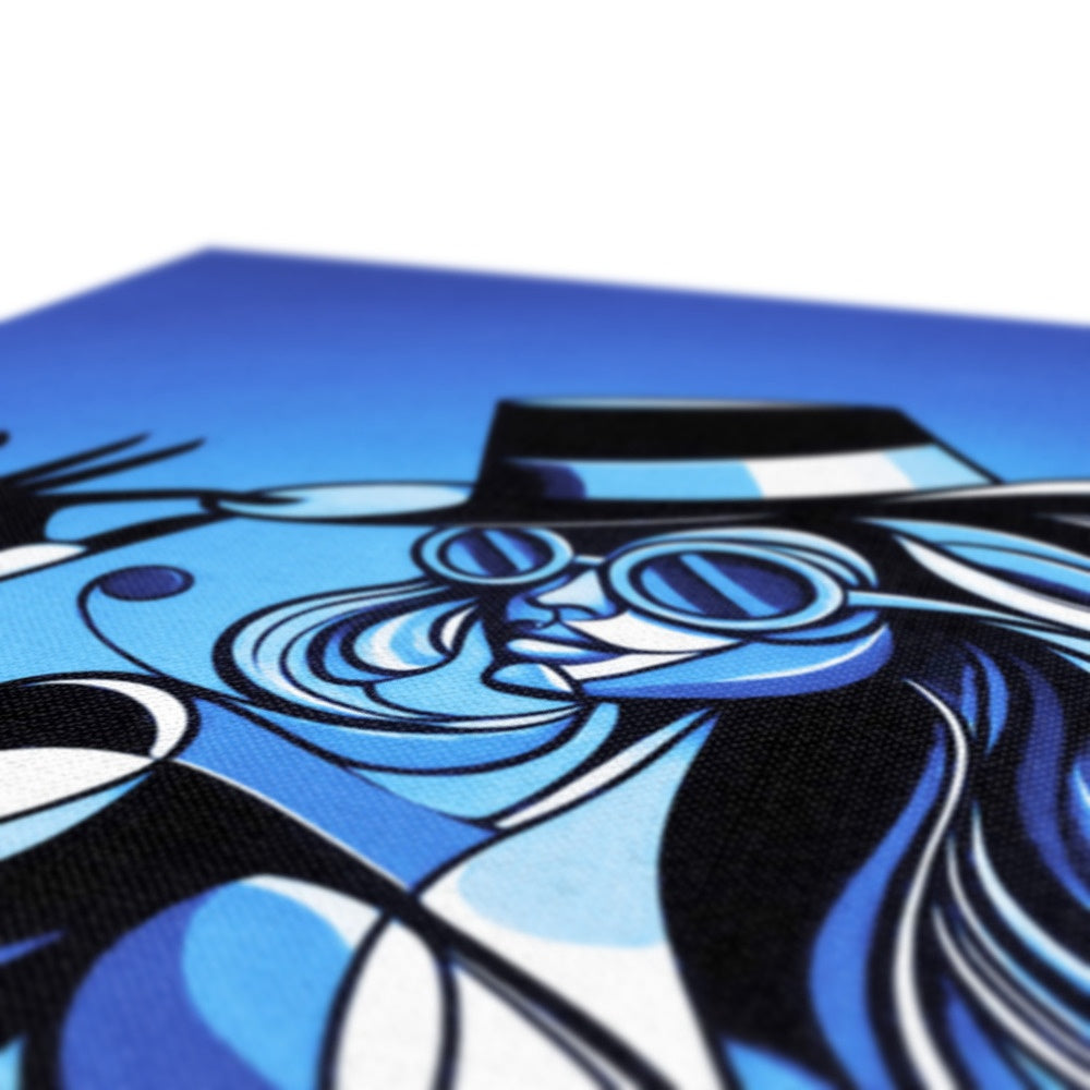Viva La Diva: Where Moonlight Dances in Shades of Sapphire Canvas