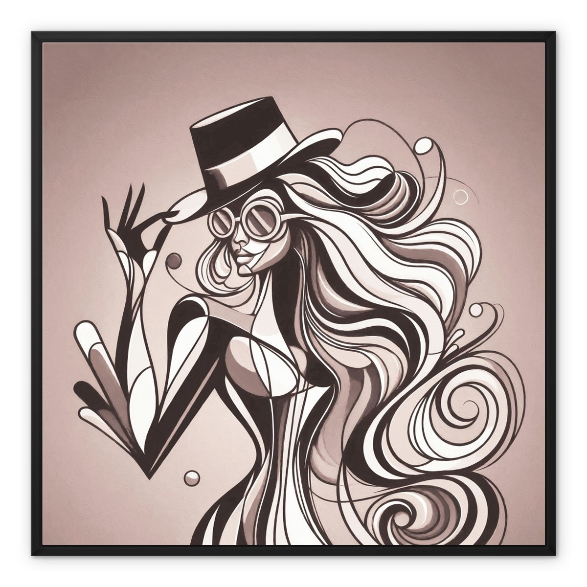 Viva La Diva: Where Earth Tones Whisper Confidence Framed Canvas