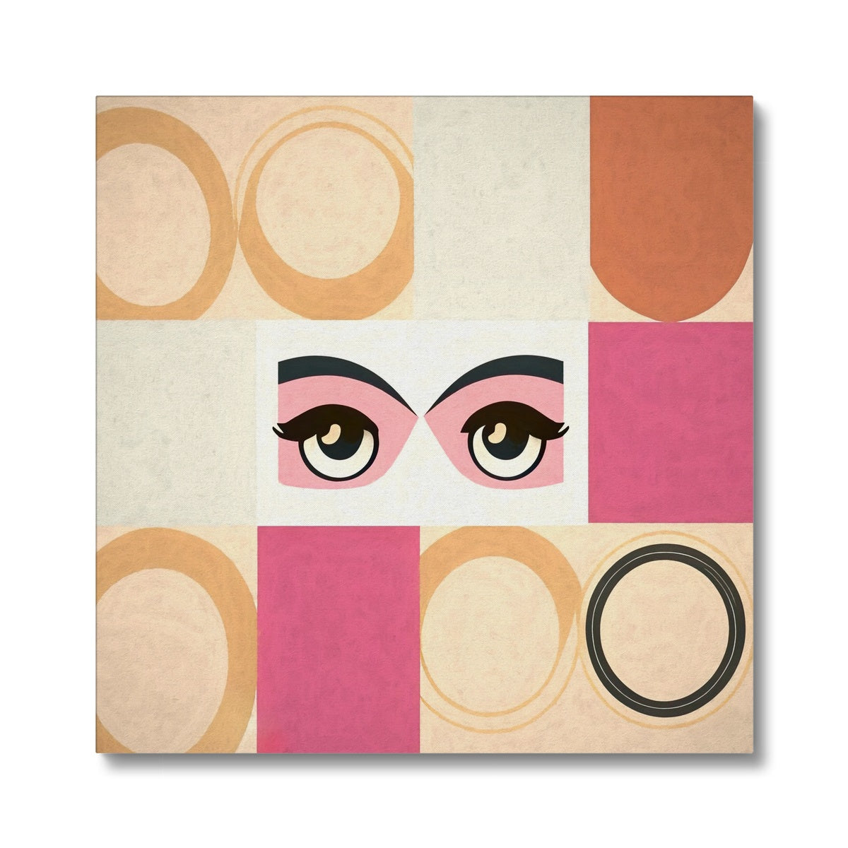 Whispers of Serenity: Where Eyes Meet Abstract Harmony Canvas
