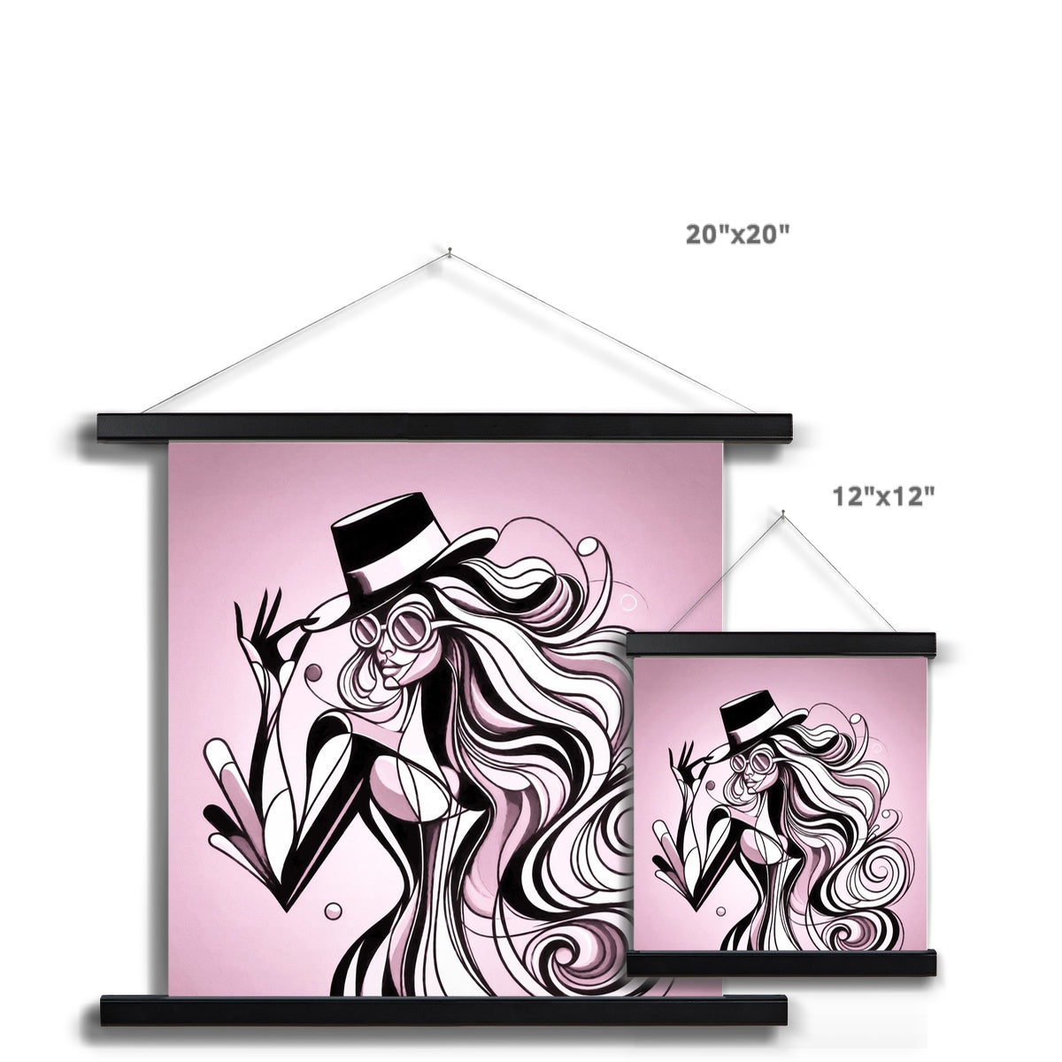 Viva La Diva: A Ballet of Blush and Boldness Against Rose-Colored Skies Fine Art Print with Hanger