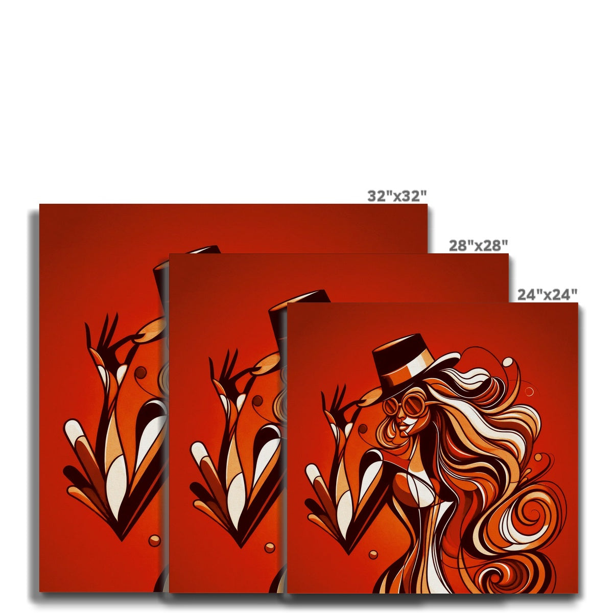 Viva La Diva: Where Confidence Dances in Shades of Oranges and Reds Canvas