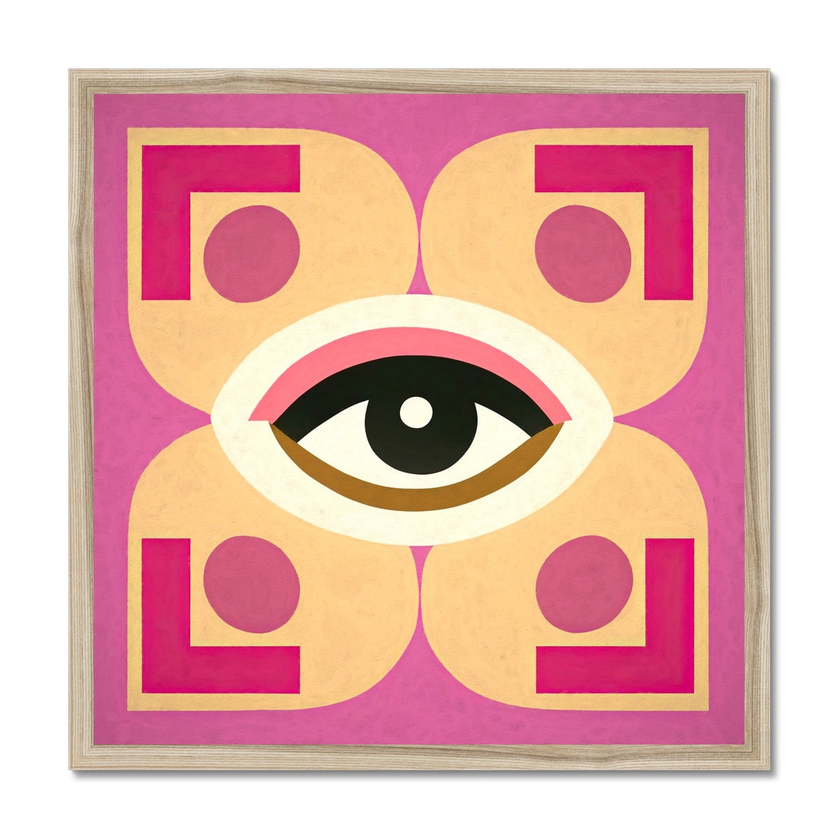 Eye of Harmony: Where Realism Meets Geometric Dreamscapes Budget Framed Poster