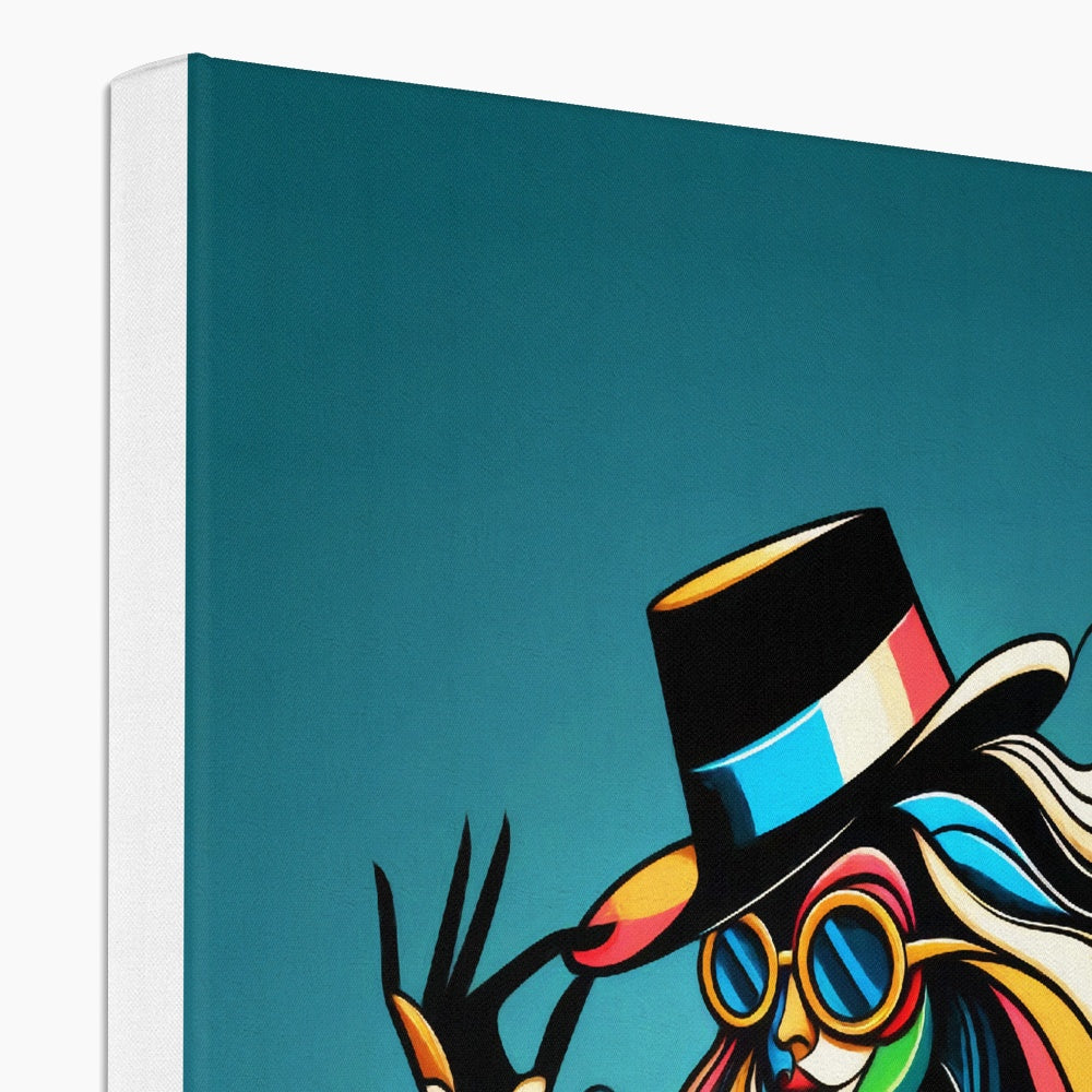 Viva La Diva: Where Confidence Meets Abstract Whirl Canvas