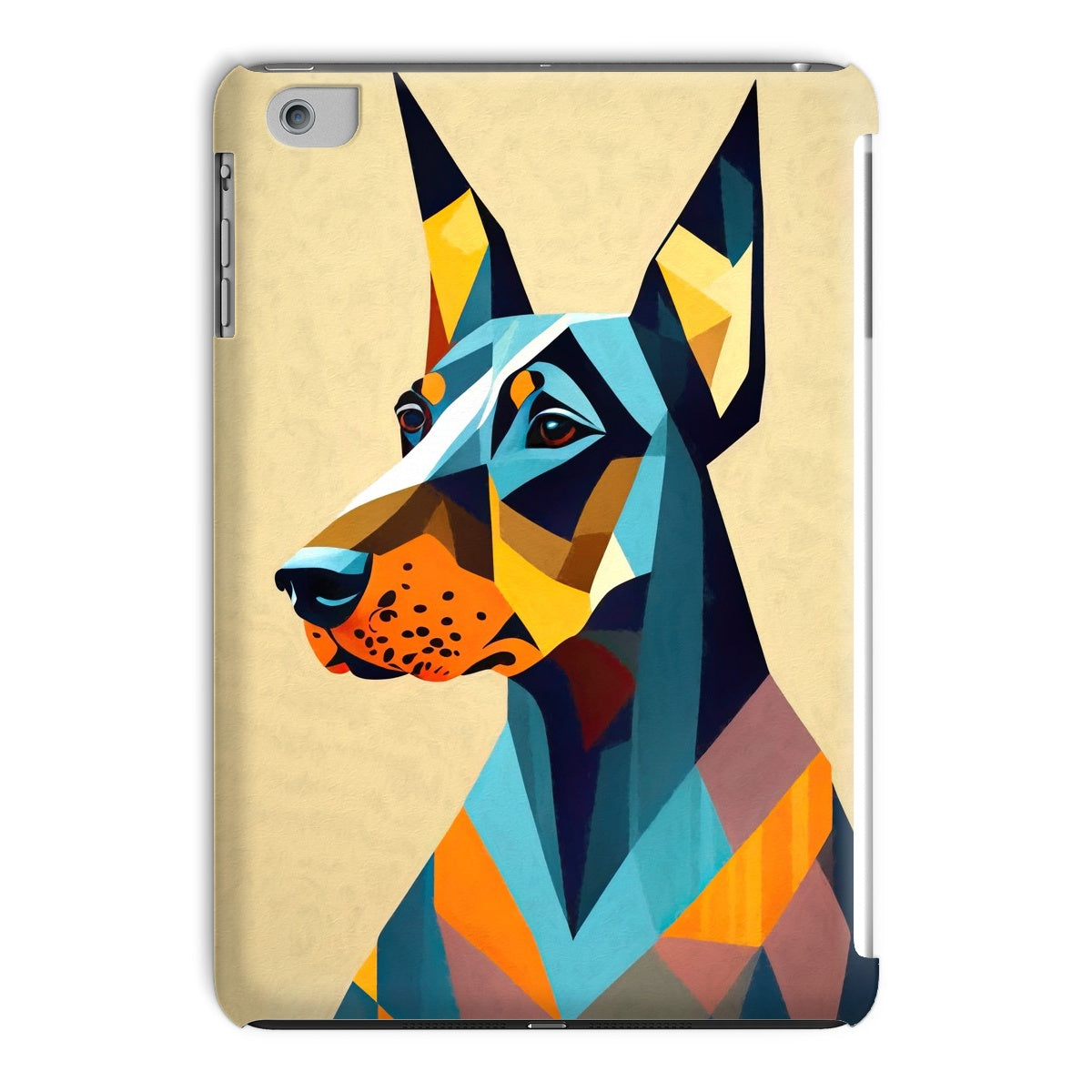 Prismatic Dobe: A Geometric Portrait in Motion Tablet Cases