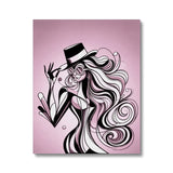 Viva La Diva: A Ballet of Blush and Boldness Against Rose-Colored Skies Canvas