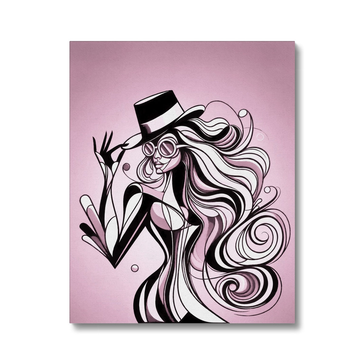 Viva La Diva: A Ballet of Blush and Boldness Against Rose-Colored Skies Canvas