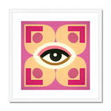 Eye of Harmony: Where Realism Meets Geometric Dreamscapes Framed & Mounted Print