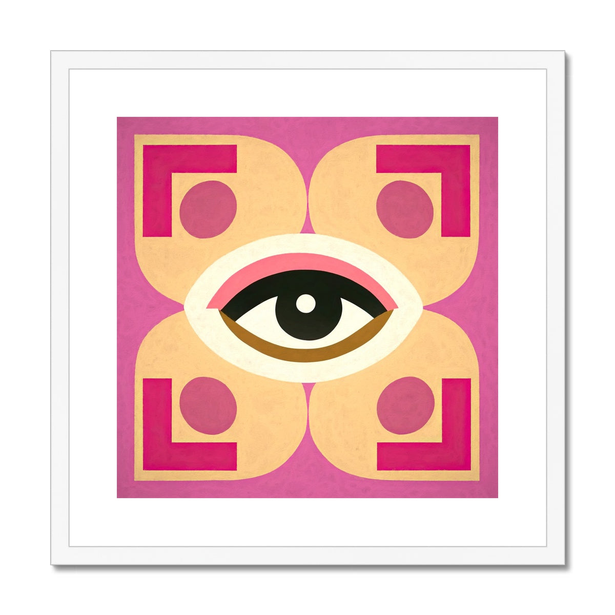 Eye of Harmony: Where Realism Meets Geometric Dreamscapes Framed & Mounted Print