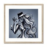 Viva La Diva: Where Shadows Dance in Shades of Silver Framed & Mounted Print