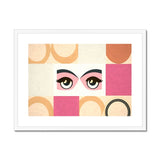 Whispers of Serenity: Where Eyes Meet Abstract Harmony Framed & Mounted Print