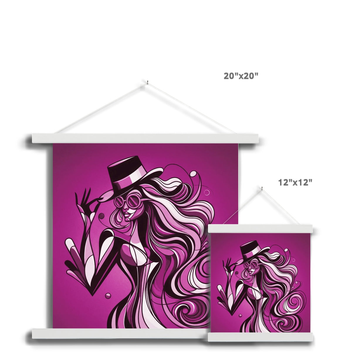 Viva La Diva: Where Amethyst Dreams Dance in a Symphony of Purples Fine Art Print with Hanger