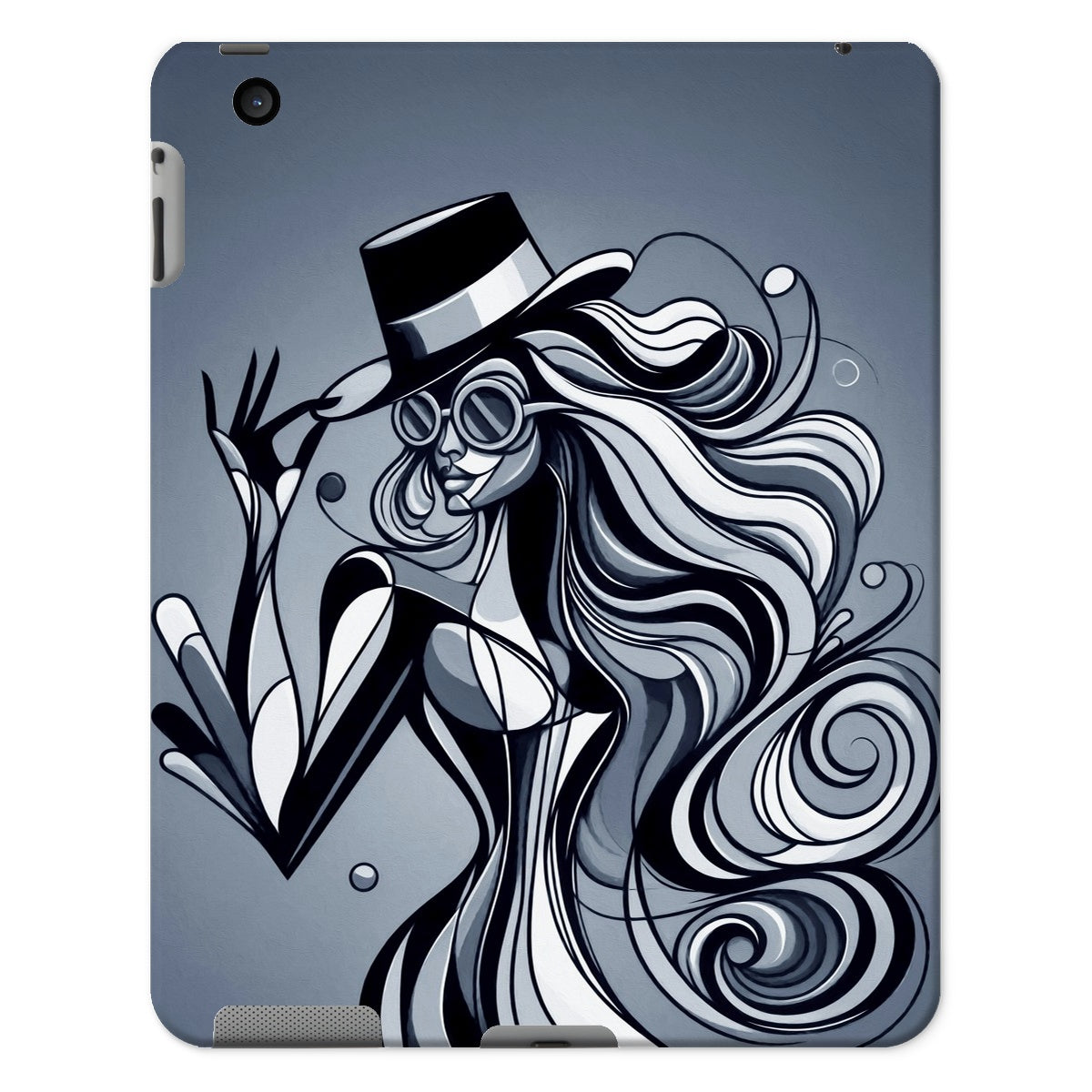 Viva La Diva: Where Shadows Dance in Shades of Silver Tablet Cases