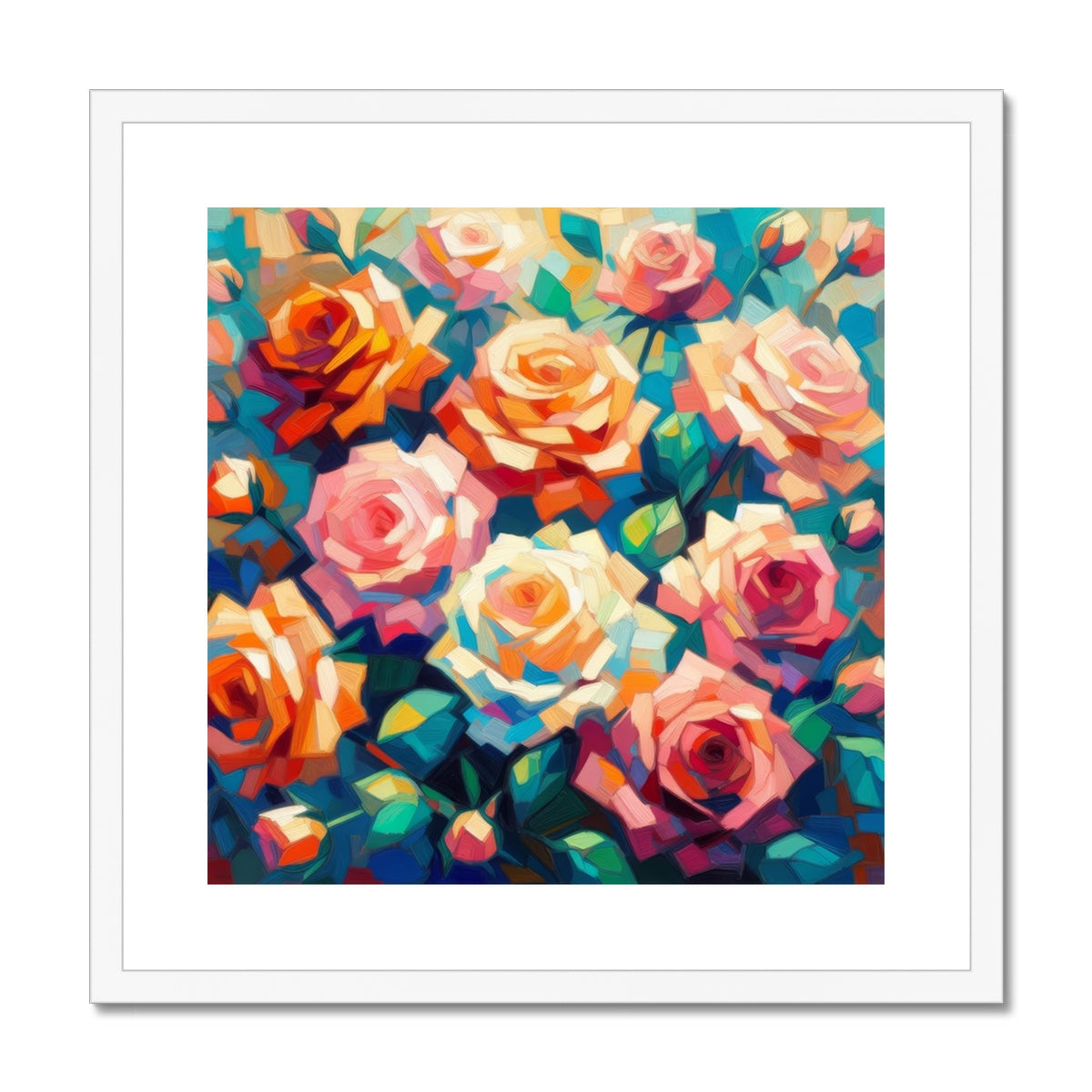 Roses in Full Bloom Framed & Mounted Print