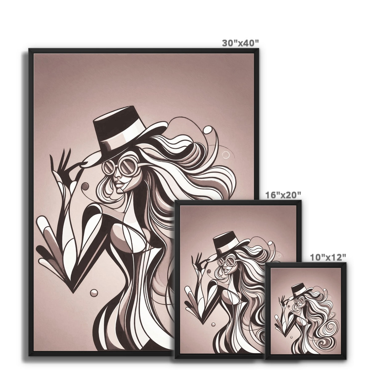 Viva La Diva: Where Earth Tones Whisper Confidence Framed Canvas