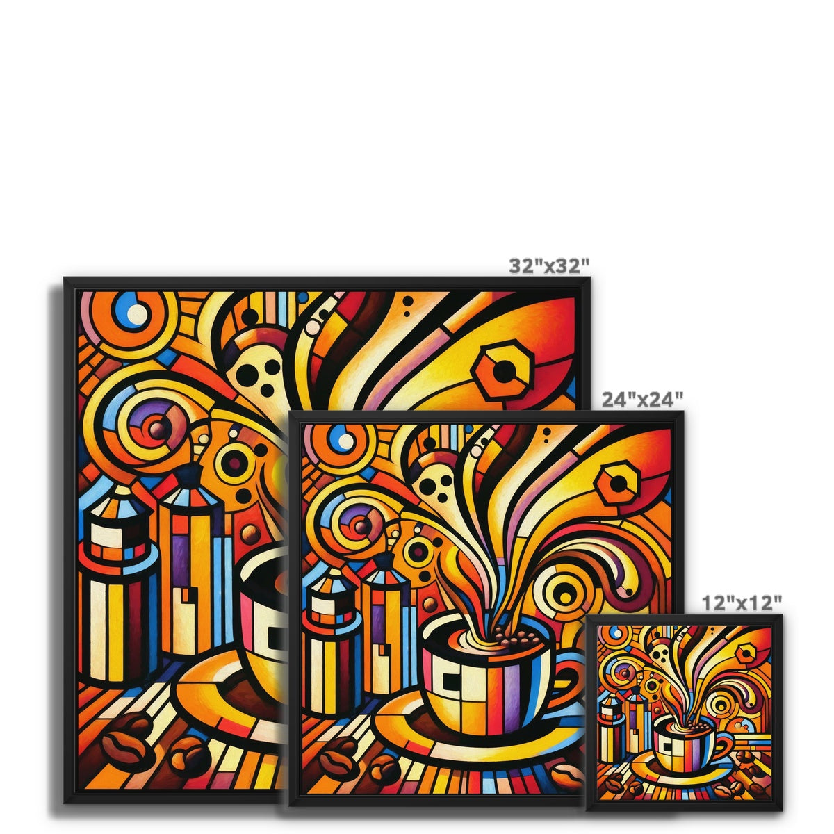 Caffeinated Cityscape Framed Canvas