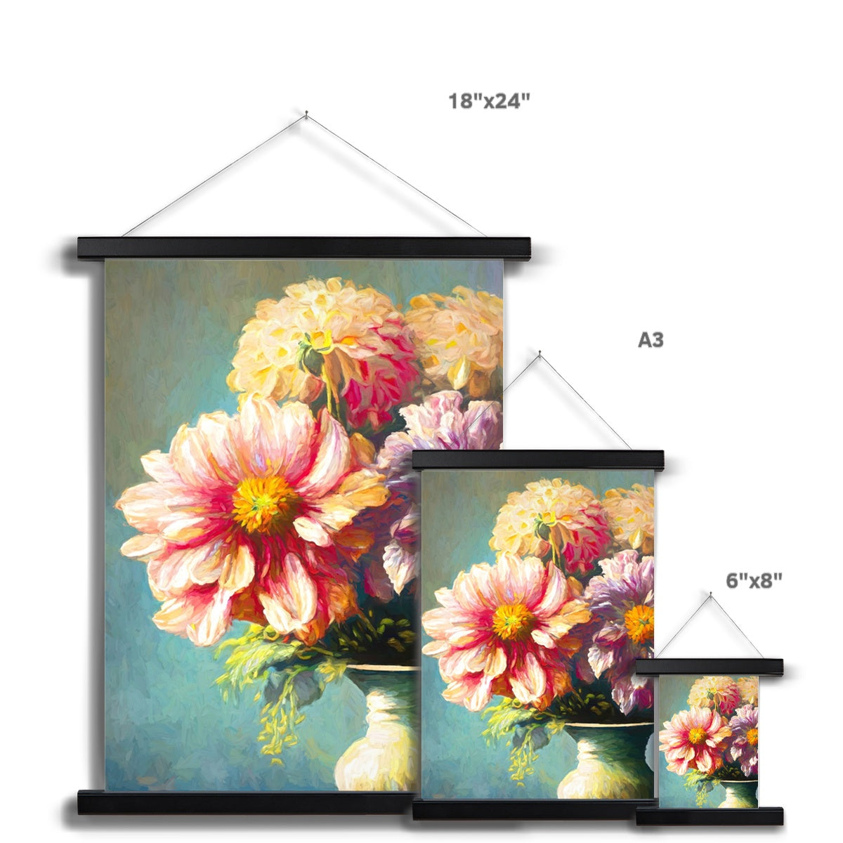 A Burst of Colour: Immerse Yourself in Floral Joy Fine Art Print with Hanger